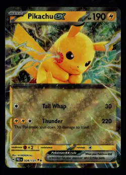 Pikachu ex 028/131 SV: Prismatic Evolutions Double Rare Pokemon TCG - Image 1