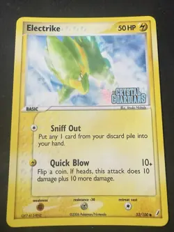 Pokemon Electrike 52/100 Crystal Guardians Reverse Holo stamped NM - Image 1