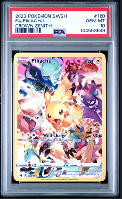 2023 Pokemon Pikachu #160 Crown Zenith Secret Rare Sword Shield PSA 10 Gem Mint - Image 1