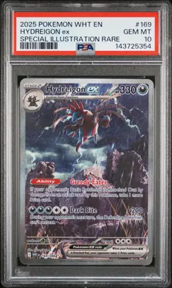 2025 POKEMON WHT EN-WHITE FLARE SPECIAL ILLUSTRATION RARE HYDREIGON EX PSA 10 - Image 1