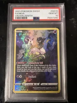 Pokemon Mew GG10/GG70 Crown Zenith Galarian Gallery Full Art Holo PSA 10 - Image 1
