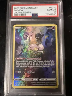 Pokemon Mew GG10/GG70 Crown Zenith Galarian Gallery Full Art Holo PSA 10 - Image 3