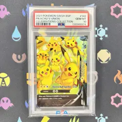 2021 Pokemon Pikachu V-Union (Bottom Right) Celebrations #142 PSA 10 Gem Mint - Image 1