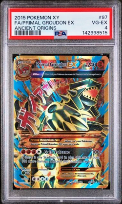 PSA 4 2015 Pokemon XY Ancient Origins Full Art Primal Groudon EX 97/98 SHINY - Image 1
