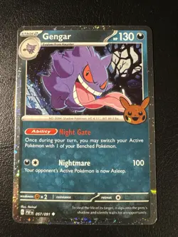 Gengar (Cosmos Holo) 057/091 Holofoil Trick or Trade BOOster 2024 Pokemon NM - Image 1