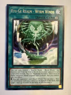 Yugioh Ryu-Ge Realm - Wyrm Winds CRBR-EN039 Rare 1st Edition Crossover Breakers - Image 1