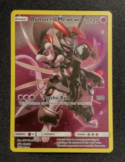 Pokemon Card - SM228 Armored Mewtwo Sun & Moon Black Star Promo Cosmos Holo - Image 1