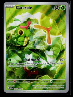 Pokemon TCG Caterpie 172/165 Scarlet & Violet 151 Holo Illustration Rare Card NM - Image 1