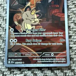 Pokemon Team Rockets Meowth Card 203/182 Destined Rivals NM - Image 2