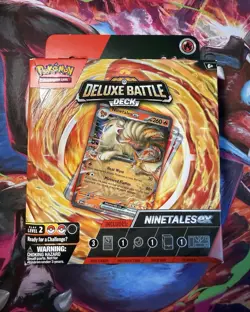 Pokemon Deluxe Battle Deck Ninetales ex 60-Card Deck w/ Foil, Coin, Box, Playmat - Image 1