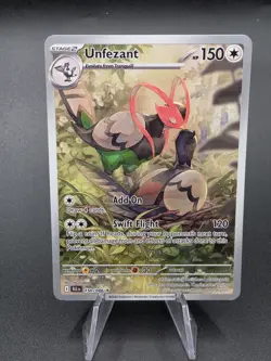 Unfezant 150/086 BLACK BOLT Illustration Rare Scarlet & Violet era Pokemon Card - Image 1