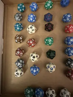 RARE Collection of 54 MTG Magic the Gathering Spindown D20 Dice comps high - Image 2