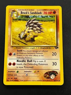 Brock's Sandslash 36/132 - Gym Challenge Vintage Pokemon Card MP - Image 1