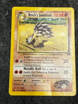 Brock's Sandslash 36/132 - Gym Challenge Vintage Pokemon Card MP - Image 3