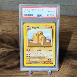 1999 POKEMON BASE SET UNLIMITED #19 DUGTRIO PSA 10 - Image 1