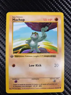 Pokemon TCG 1st Edition Base Set Shadowless Machop 52/102 - Image 1