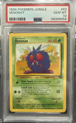 1999 POKEMON JUNGLE VENONAT #63 PSA 10 - Image 1