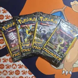 Pokemon TCG Sun & Moon Lost Thunder 3 Cards Booster Pack Sealed Art Set 4 Packs - Image 1