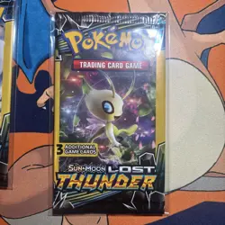 Pokemon TCG Sun & Moon Lost Thunder 3 Cards Booster Pack Sealed Art Set 4 Packs - Image 3