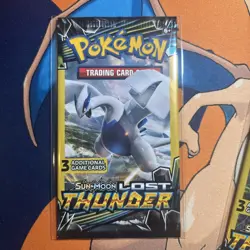 Pokemon TCG Sun & Moon Lost Thunder 3 Cards Booster Pack Sealed Art Set 4 Packs - Image 4