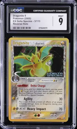 2005 POKEMON EX DELTA SPECIES REVERSE HOLO #3 DRAGONITE CGC 9 - Image 1