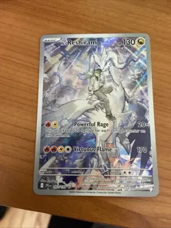 Pokemon Reshiram Holo Card Powerful Rage Virtuous Flame 130 HP - Image 1