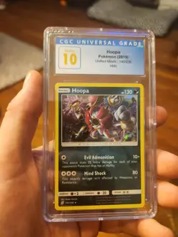 (POP 1) CGC 10 PRISTINE 2019 Pokemon Hoopa Unified Minds 140/236 Holo - Image 1