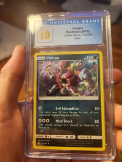 (POP 1) CGC 10 PRISTINE 2019 Pokemon Hoopa Unified Minds 140/236 Holo - Image 2