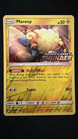 Pokemon Mareep 75/214 Lost Thunder Stamped MP - Image 1