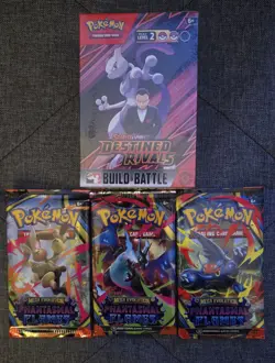 Pokemon TCG Lot – 3 Phantasmal Flames Booster Packs & Destined Rivals Battle Box - Image 1