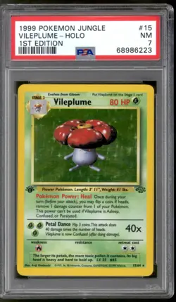 Pokemon Jungle 1st Edition Vileplume 15/64 PSA 7 - Image 1