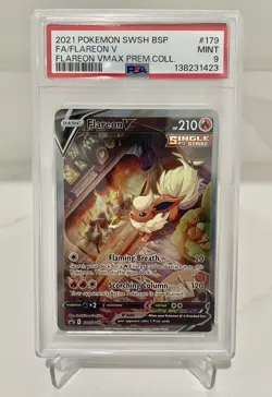Pokemon Flareon V 2021 Sword & Shield Black Star Promo SWSH179 PSA 9 - Image 1