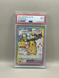 Pokemon TCG Surging Sparks Pikachu EX 219/191 PSA 9 - Image 1