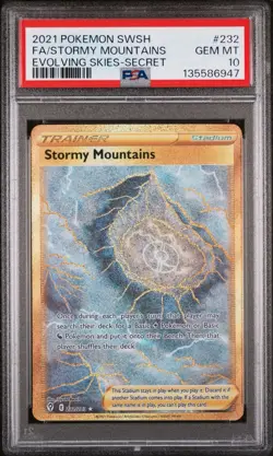 2021 Pokemon SWSH Stormy Mountains 232 FA Secret Rare PSA 10 GEM MINT - Image 1