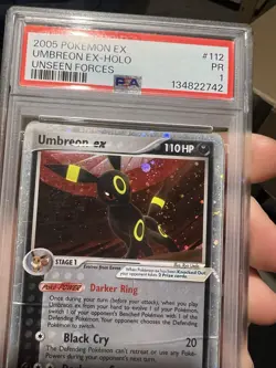 TAIL SWIRL PSA 1 2005 Pokemon EX Unseen Forces Umbreon EX Holo Foil 112/115 - Image 3