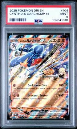 Pokemon Cynthia's Garchomp ex Destined Rivals DRI EN #104 PSA 9 Mint - Image 1