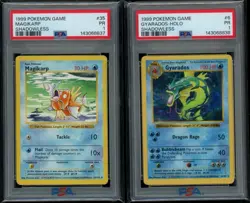 PSA 1 Magikarp & Gyarados shadowless Sequential Set #35/6 1999 Pokemon WoTC PR - Image 1