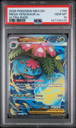 2025 POKEMON MEG EN-MEGA EVOLUTION ULTRA RARE #155 MEGA VENUSAUR EX PSA 10 - Image 1