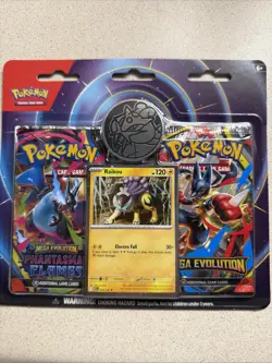 New Pokemon Mega Evolution & Phantasmal Flames 2-Pack Blister Sealed-Raikou - Image 1