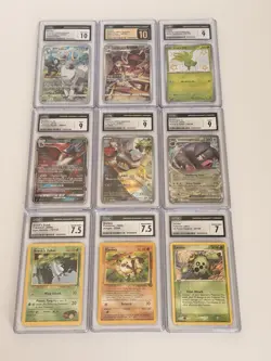 9 Pokemon CGC Graded Card Lot Gem Mint 10-7 Graded Cards - Image 1