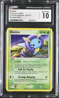 CGC 10 Illumise EX Delta Species 45/113 Reverse Holo Stamped Pokemon Card - Image 1