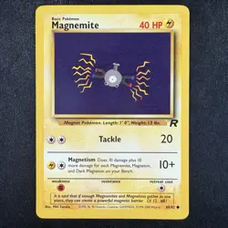 Pokemon TCG Magnemite 60/82Team Rocket Unlimited Common WOTC Card - Image 1