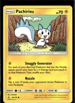 Pokemon Pachirisu 049/156 Ultra Prism Non Holo Common 5 Card Lot - Image 1