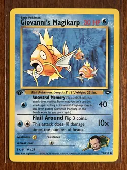 [LP+/NM] 2000 Pokemon Gym Challenge Giovanni's Magikarp 1st Edition #73/132 - Image 1