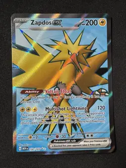 ◓Zapdos ex 192/165 S&V 151 - Pokemon TCG Full Art Ultra Holo Rare*NM◓ - Image 2