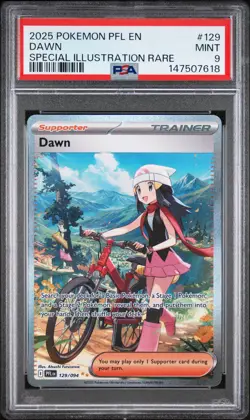 2025 POKEMON PFL EN-PHANTASMAL FLAMES SPECIAL ILLUSTRATION RARE #129 DAWN PSA 9 - Image 1