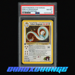 2000 Pokemon Gym Heroes 4 Ericka's Dragonair Holo 1st Edition PSA 8 Near Mint - Image 1