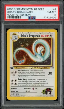 2000 Pokemon Gym Heroes 4 Ericka's Dragonair Holo 1st Edition PSA 8 Near Mint - Image 2
