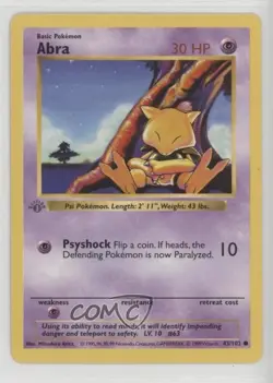 Abra Shadowless 1st Ed. Pokemon Base Set #43 1999 - Image 1