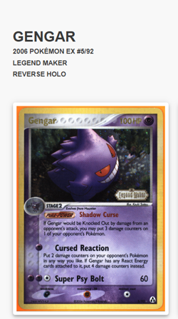 Gengar 5/92 Legend Maker Stamped Reverse Holo Pokemon TCG Vintage TAG 6 - Image 2